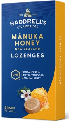 Picture of HONEY NEW ZEALAND 'PASTYLKI DO SSANIA MIÓD MANUKA MGO 570+ UMF 16+ 22 g - HADDRELL''S OF CAMBRIDGE'