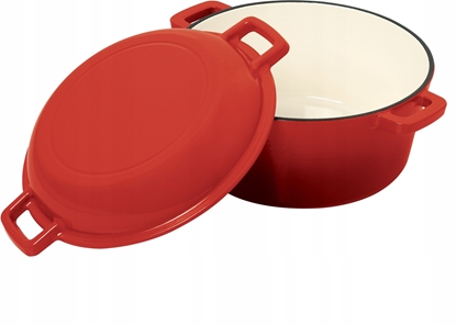 Изображение KRISBERG Garnek 2w1 eliwny 26cm 4.8L+1.2L Czerwony KS-7713