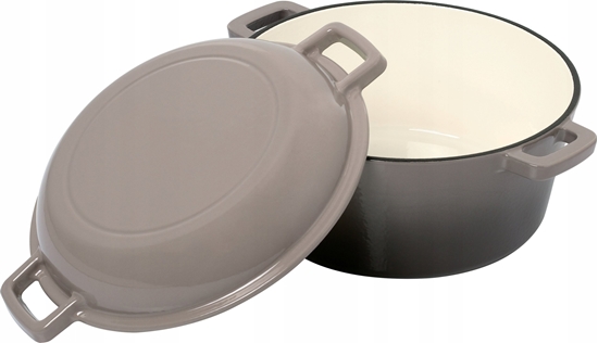 Изображение KRISBERG Garnek 2w1 eliwny emaliowany 26cm 4.8L+1.2L Szary KRISBERG KS-7724