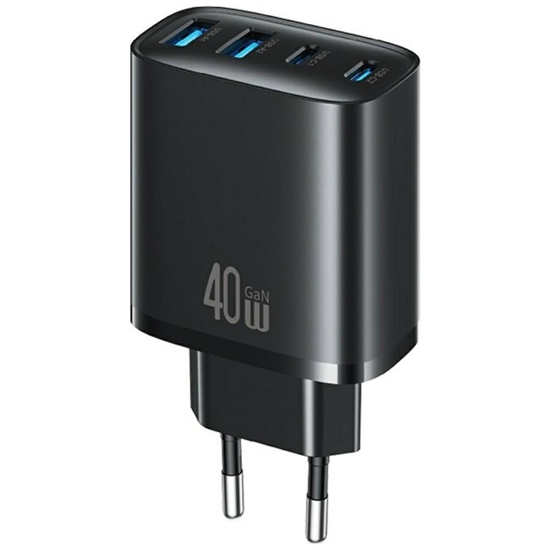 Picture of Ładowarka sieciowa 40W 2xUSB-A 2xUSB-C czarna 