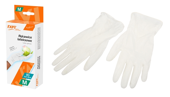 Изображение Latex gloves 10 pcs M, 4.2 x 8.5 x 20, 00969, Simple Solution