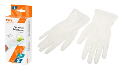 Изображение Latex gloves 10 pcs S white, 8.5 x 4.2 x 20, 00968, Simple Solution