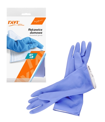 Изображение Latex household gloves S, 1 pair, 12.5 x 1 x 26, 00901, Simple Solution