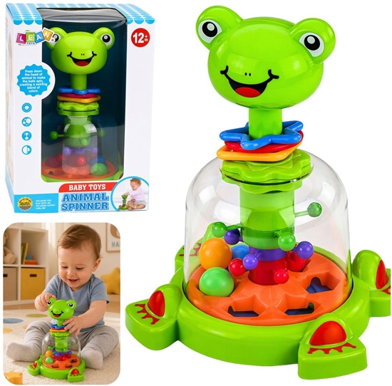 Изображение LeanToys Interaktywny Bczek Spinner abka Z Wirujcymi Kulkami Dla Niemowlt