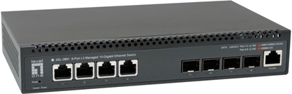 Attēls no Level One LevelOne XEL-0891 Vadīts L3 10G Ethernet (100/1000/10000) Desktops Pelēks