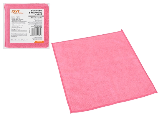 Изображение Microfiber cloths, 30x30 cm, red, 17 x 3 x 18, 10484, Simple Solution