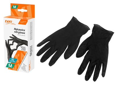 Picture of Nitrile gloves BLACK, 10 pcs, M, 8.5 x 4.2 x 20, 00966, Simple Solution