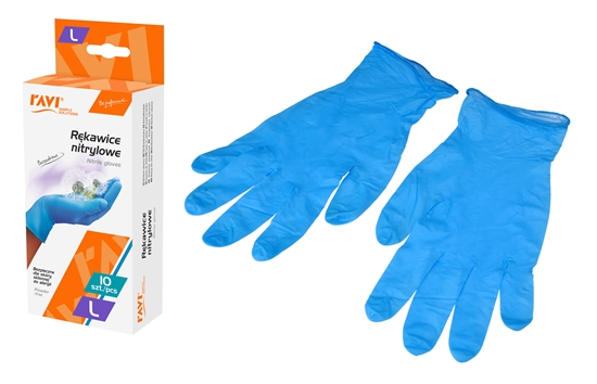 Picture of Nitrile gloves powder free (anti-allergic) L, 10 pcs, 8.5 x 4.2 x 16.7, 00952, Simple Solution