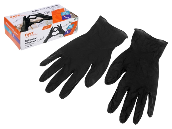Изображение Nitrile gloves, BLACK 100 pcs. L, 20 x 11 x 6, 10921, Simple Solution
