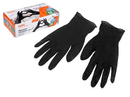 Attēls no Nitrile gloves, BLACK 100 pcs. M, 20 x 11 x 6, 10920, Simple Solution