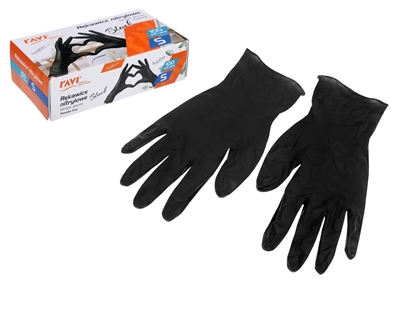 Attēls no Nitrile gloves, BLACK 100 pcs. S, 20 x 11 x 6, 10919, Simple Solution