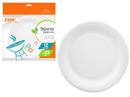 Attēls no NJ Disposable paper plates, 23 cm, 12 pcs, 27 x 2.5 x 30, 10392, Simple Solution