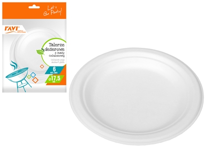 Изображение NJB Dessert plates, made of cellulose pulp, 6 pcs., 1.6 x 18, 20354, Simple Solution