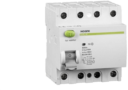 Picture of Noark Wycznik rónicowoprdowy RCD 3-fazowy 16A 30mA typ A 4-biegunowy 4P (400V AC) 4-moduowy NOARK