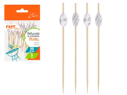 Изображение PEARL bamboo snack sticks, 25 pcs, 9 cm, 9.8 x 1.5 x 16, 71854, Simple Solution