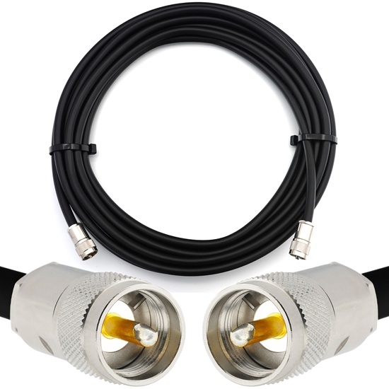 Picture of PL259 to PL259 25m UHF CB Radio Flexible Coaxial Cable — LMR400 UF UltraFlex equivalent
