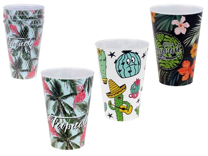 Изображение Plastic cups set, 4 pcs, 400 ml, 8.5 x 8.5 x 15, 70227, Simple Solution