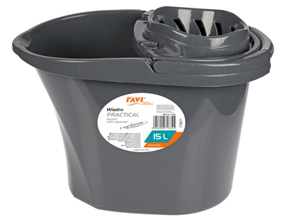 Изображение Practical bucket with wringer 15 l GREY, 42 x 28 x 30, 71334, Simple Solution