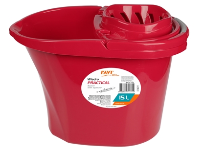 Изображение Practical bucket with wringer 15 l RED, 42 x 28 x 30, 71331, Simple Solution