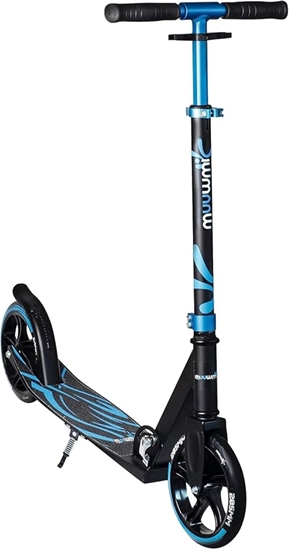 Изображение Prece ar bojātu iepakojumu! Muuwmi Aluminium Scooter Plus skrejritenis 205 mm, zils - melns