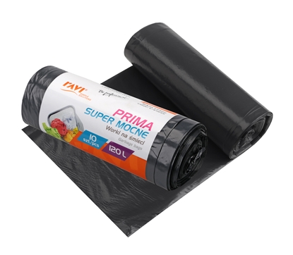 Attēls no PRIMA LDPE Garbage bags 120 L, 70 x 110 cm, 10 pcs black, 18.5 x 7 x 7, 10717, Simple Solution