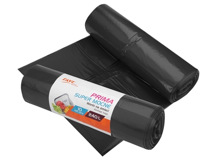 Attēls no PRIMA LDPE Garbage bags 240 L, 120 x 150 cm, 10 pcs black, 33 x 7.5 x 9.5, 00762, Simple Solution