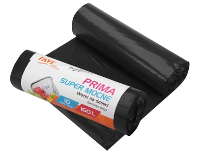 Attēls no PRIMA LDPE Garbage bags, 160 L, 90 x 110 cm, 10 pcs black, 24.5 x 6.5 x 6.5, 00761, Simple Solution