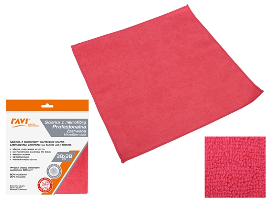 Picture of Professional microfiber cloth, red, 20 x 1 x 23, 10478, Simple Solution