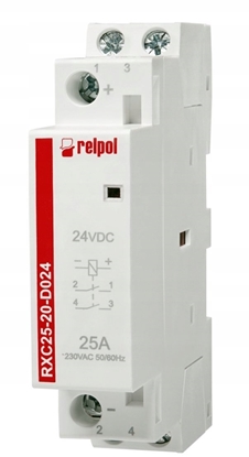 Attēls no Relpol Stycznik instalacyjny 250 V AC 25 A 24 V DC RXC25-20-D024