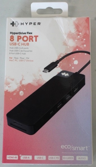 Изображение SALE OUT. Hyper HyperDrive Flex 8 Port USB-C Hub, Black | Hyper HyperDrive Flex 8 Port USB-C Hub, Black | HD4102BKGL | HDMI ports quantity 1 | Warranty 23 month(s) | DAMAGED PACKAGING
