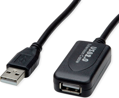 Attēls no Secomp STANDARD USB 2.0 Extension Cable, active with Repeater, black, 10 m