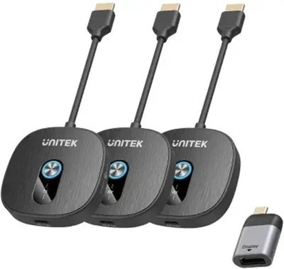 Picture of System przekazu sygnau AV Unitek Unitek Bezprzewodowy transmiter HDMI 1080p, 1 nadajnik + 2 odbiorniki, czarny