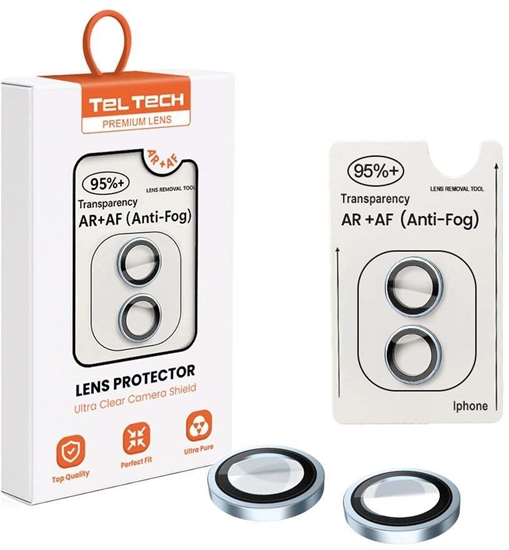 Изображение Teltech Teltech szko hartowane na aparat do iPhone 15 / 15 Plus AR + AF niebieski
