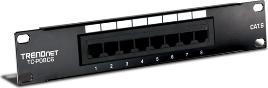 Picture of Trendnet TC-P08C6 10" Patch Panel, 8-Port Cat. 6 Unshielded