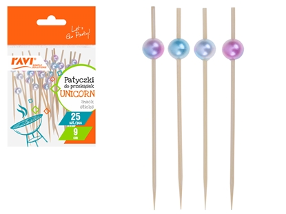 Attēls no Unicorn bamboo snack stick 25pcs, 9cm, 9.5 x 1.5 x 14, 91872, Simple Solution