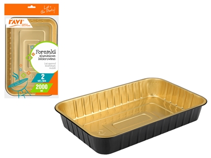 Attēls no Varnished aluminum molds, 2000 ml, 2 pcs., 4.5 x 19.2 x 29.3, 00198, Simple Solution