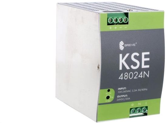 Picture of Zasilacz SilentiumPC Zasilacz impulsowy KSE 48024M 230/ 24VDC 20A 480W na szyn DIN, Uzas: 96-264VACVAC, Ta70, 17000-0940