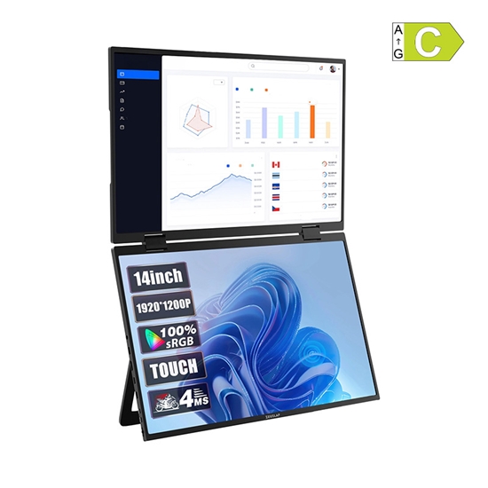 Picture of ZEUSLAP Z14W Portable Monitor with a 14-inch dual-touch screen