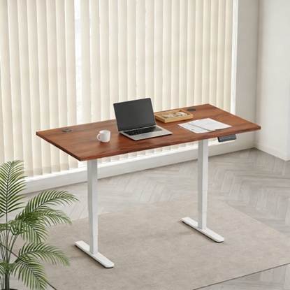 Picture of Adjustable Height Table Up Up Bjorn II White, Table top M Dark Walnut
