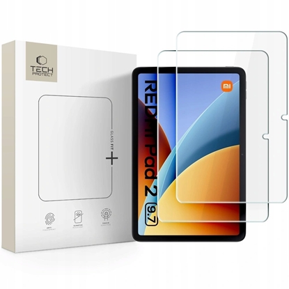 Attēls no 4kom.pl Szko hartowane TECH-PROTECT GLASS FIT+ 2-PACK XIAOMI REDMI PAD 2 9.7 Clear