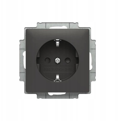 Attēls no ABB Gniazdo Schuko z przesonami ZONI czarny matowy 6620T-A07657 237 2CHT207657A4237