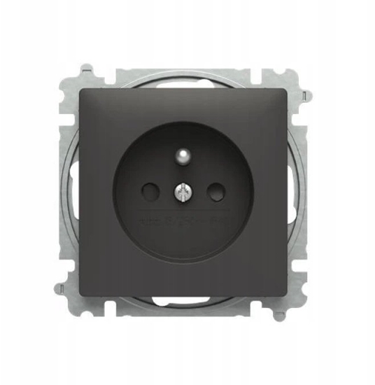 Picture of ABB Gniazdo z bolcem i przesonami ZONI czarny matowy 6619T-A06657 237 2CHT196657A4237