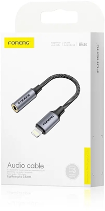 Изображение Adapter USB Foneng FONENG BM30 Lightning / Jack 3.5mm 0.14m czarny