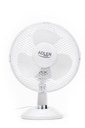 Изображение Adler | AD 7302 | Desk Fan | White | Diameter 23 cm | Number of speeds 2 | Oscillation | 22 W