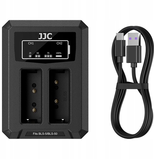 Изображение adowarka do aparatu JJC Podwójna adowarka Usb Na 2x Akumulator Bateria Olympus Bls-1 Bls-5 Bls-50 / Dch-bls5tc