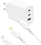 Attēls no adowarka Litte adowarka sieciowa 65W + kabel USB - Typ-C / Lightning / Micro USB biay