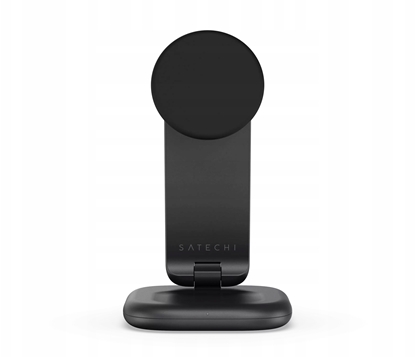 Изображение adowarka Satechi Satechi 3-in-1 Qi2 25W Foldable Charging Stand - skadana adowarka bezprzewodowa Qi2 25W do trzech urzdze, kabel oraz adaptery US/CAN/EU/UK w zestawie (space black)