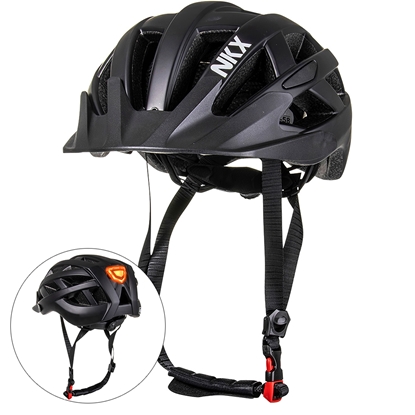 Изображение Aizsargķivere NKX City LED velosipēda ķivere ar iebūvētu gaismu S izmērs Melna