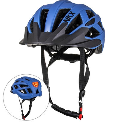 Изображение Aizsargķivere NKX City LED velosipēda ķivere ar iebūvētu gaismu S izmērs Zila