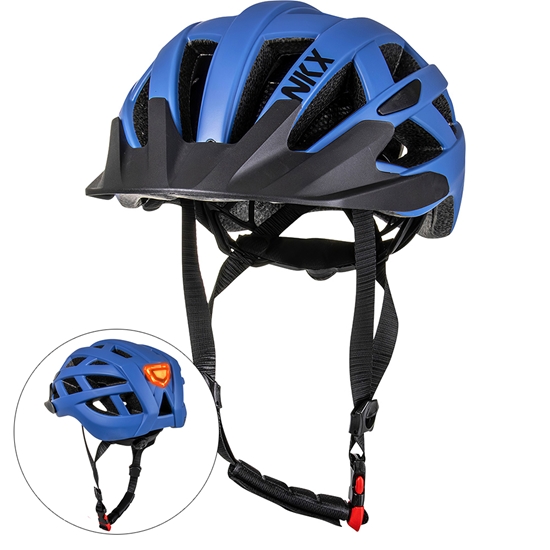 Изображение Aizsargķivere NKX City LED velosipēda ķivere ar iebūvētu gaismu S izmērs Zila